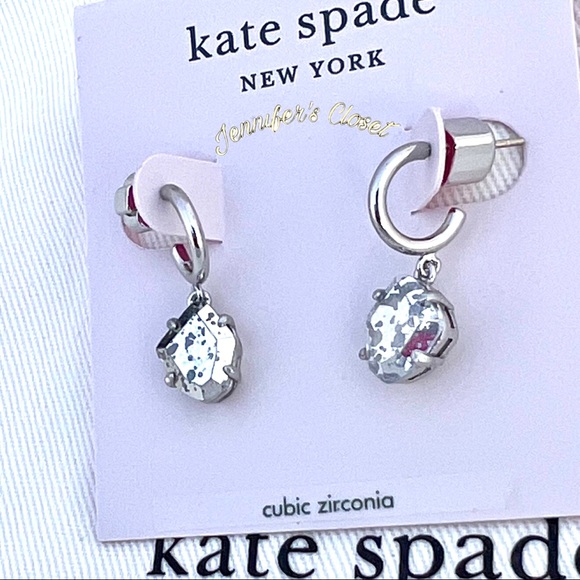 NWT ♠️ Kate Spade Stone Huggie Hoop Earrings - Picture 8 of 8